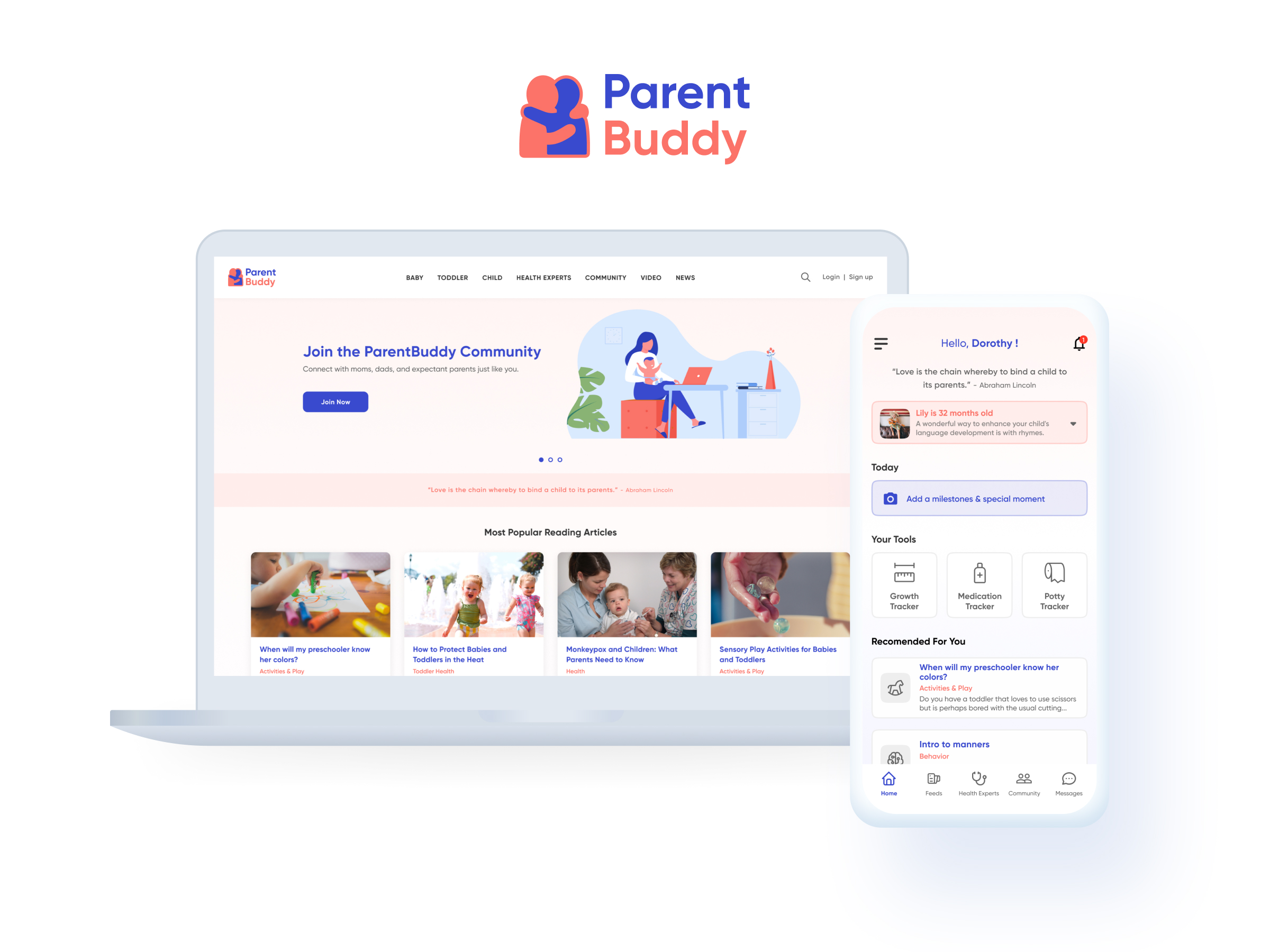 ParentBuddy App and Responsive Website